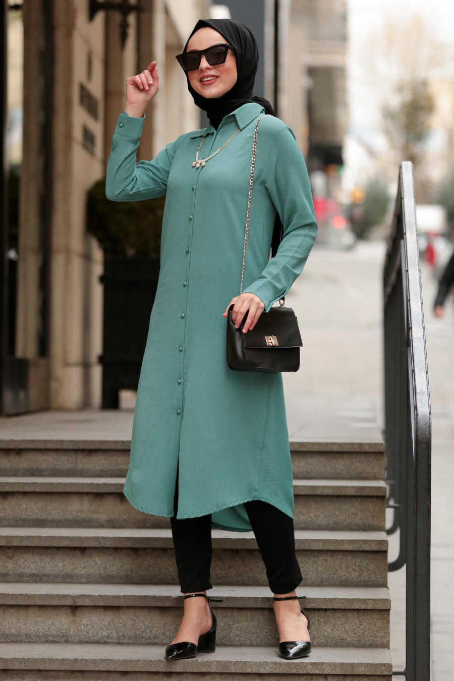 Almond Green Hijab Tunic 4000CY - Neva-style.com
