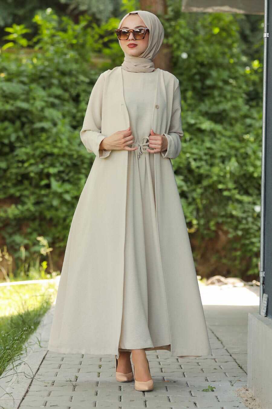 Beige Hijab Jumpsuit 1295BEJ - Neva-style.com