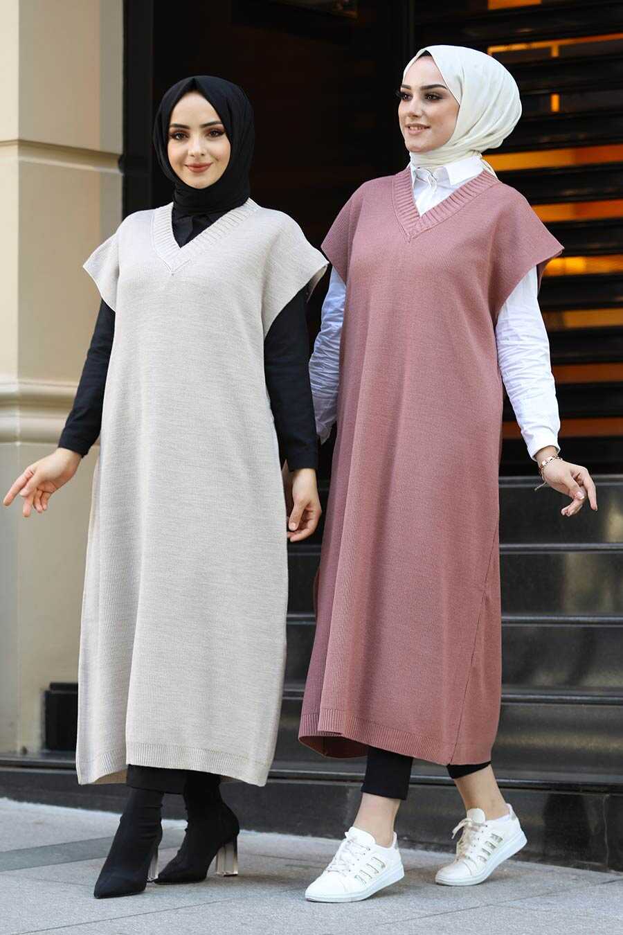 Beige Hijab Sweater 10111BEJ - Neva-style.com