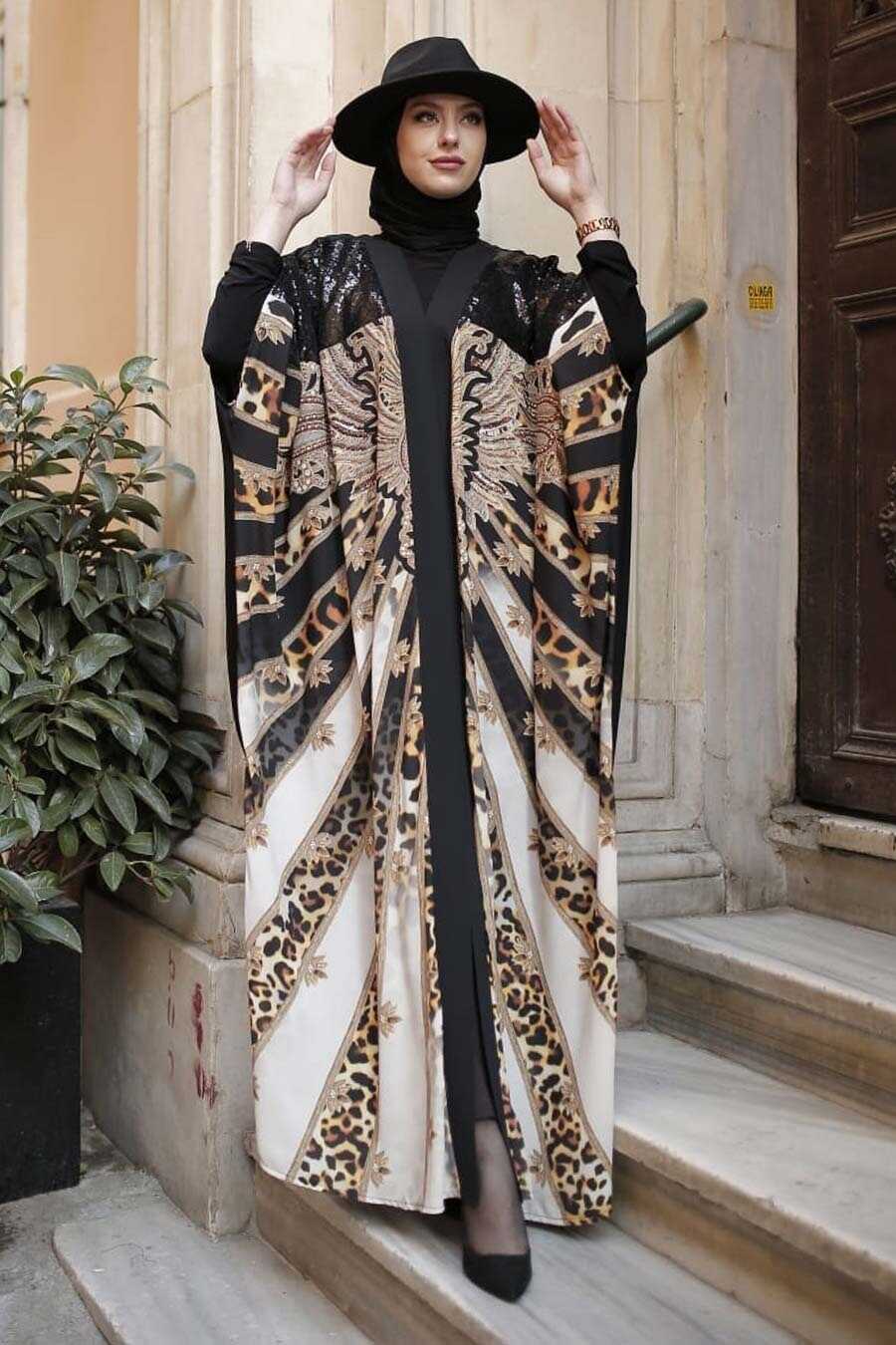 Black Hijab Abaya 3217S - Neva-style.com