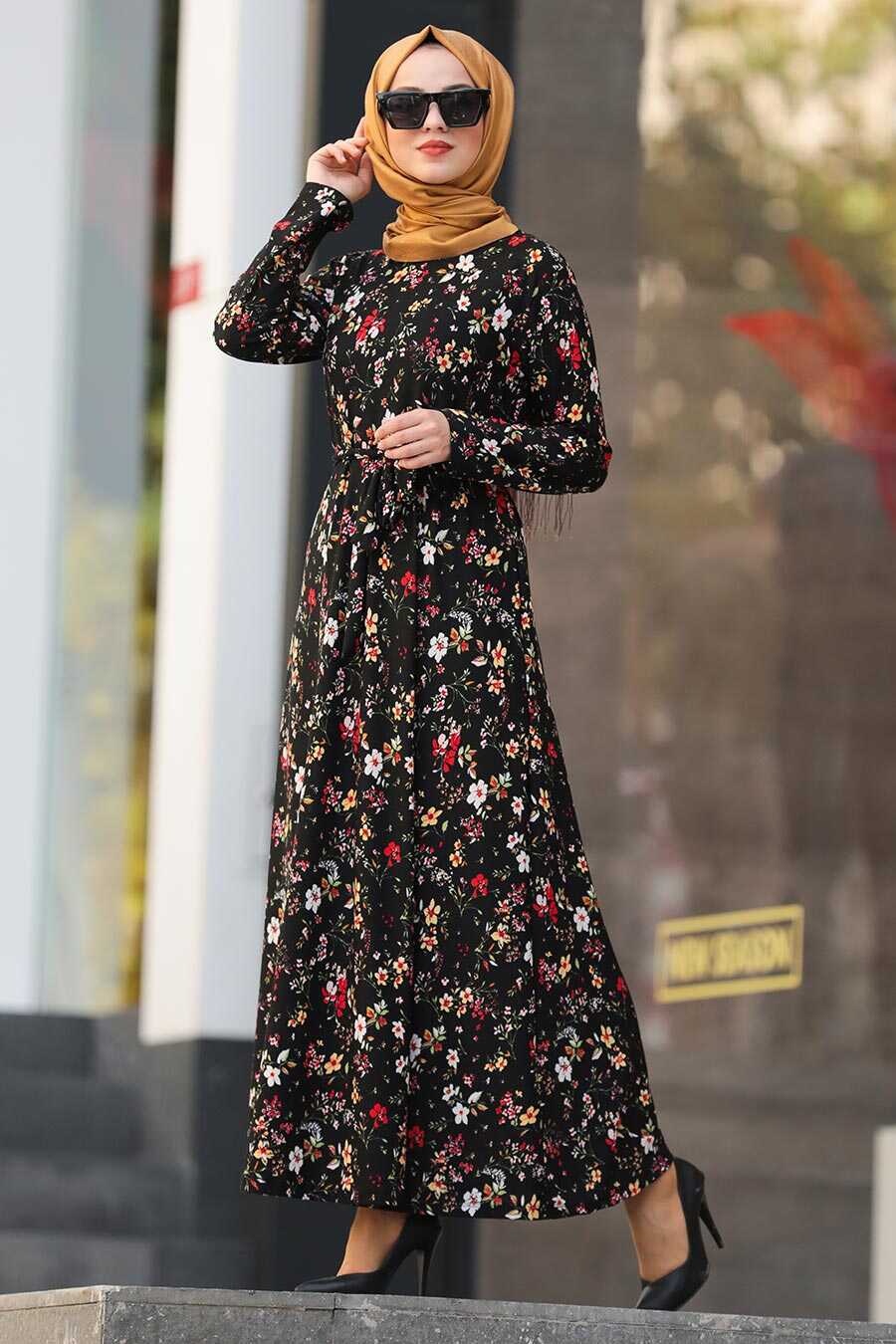 Black Hijab Daily Dress 43093S - Neva-style.com