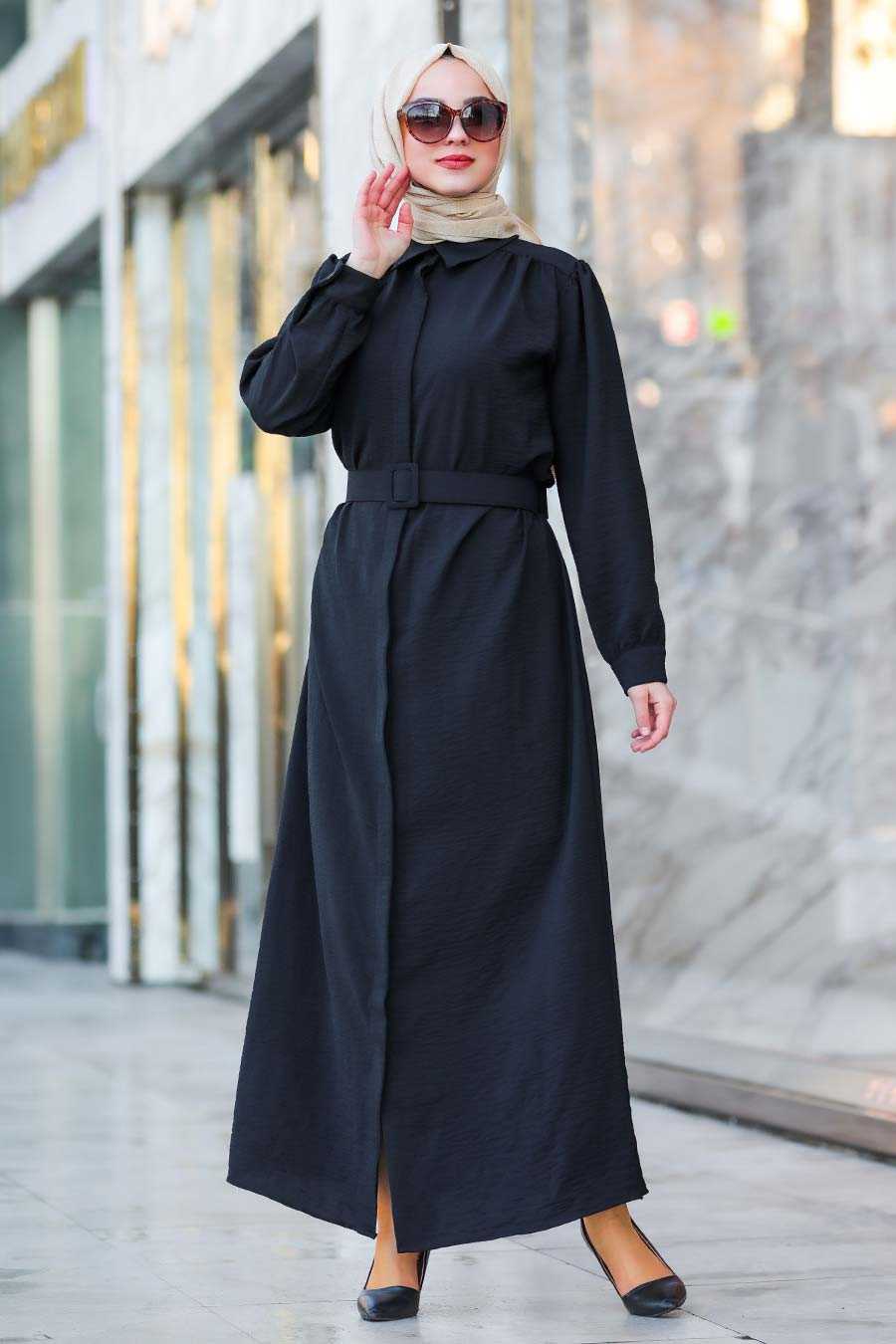Black Hijab Dress 10062S - Neva-style.com