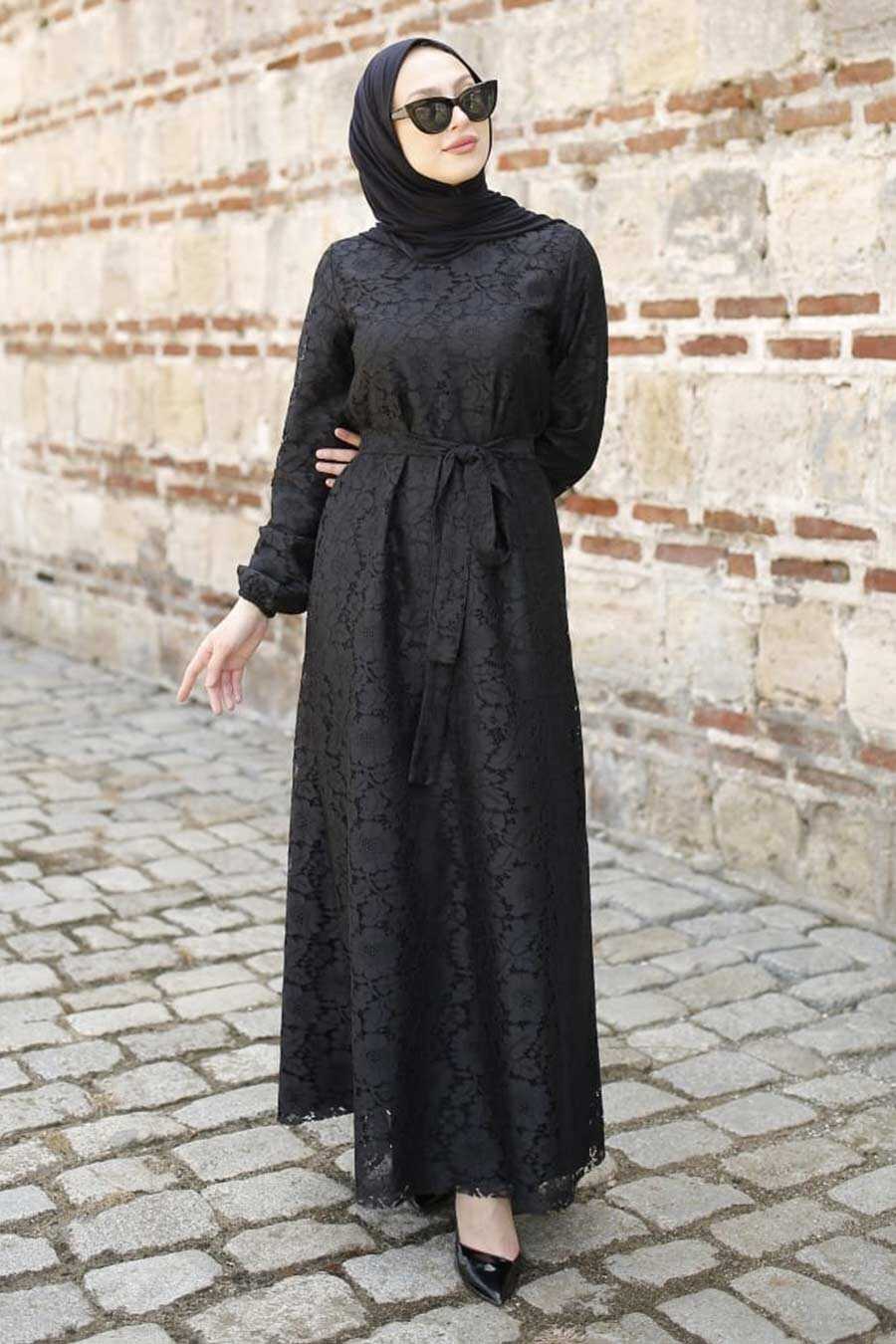 Black Hijab Dress 3313S - Neva-style.com