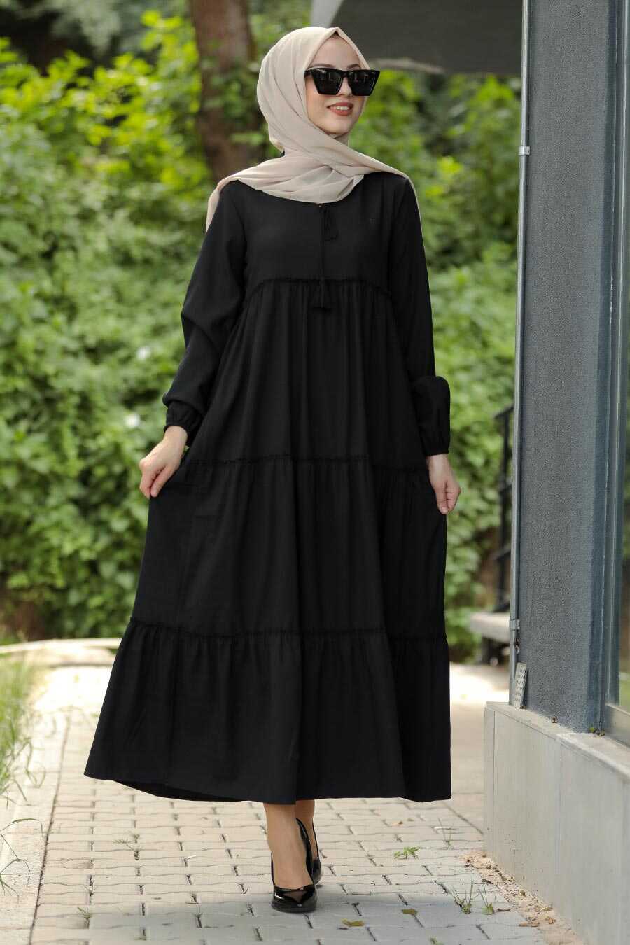 Black Hijab Dress 4810S - Neva-style.com
