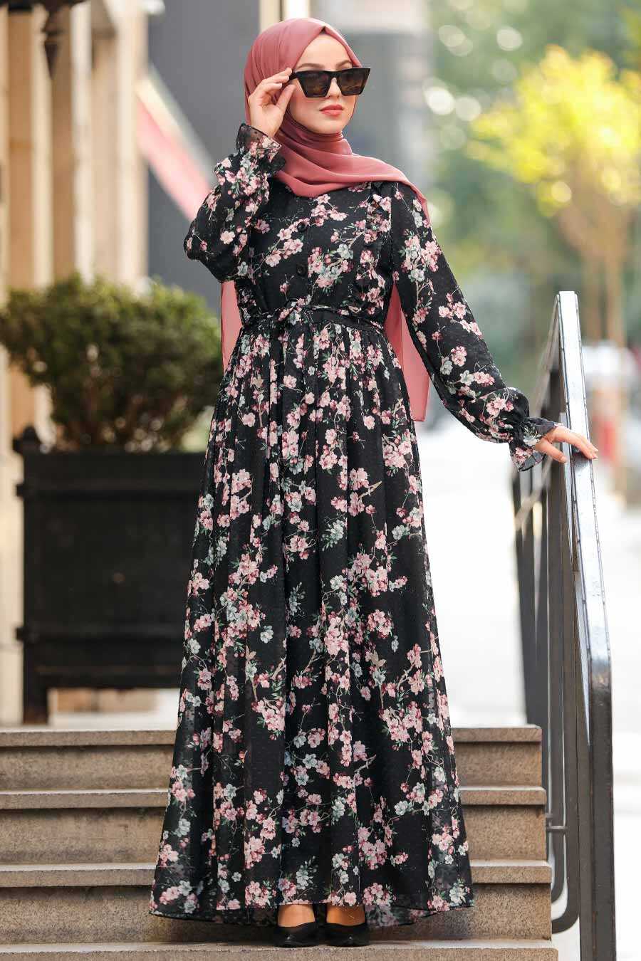 Black Hijab Dress 5341S - Neva-style.com