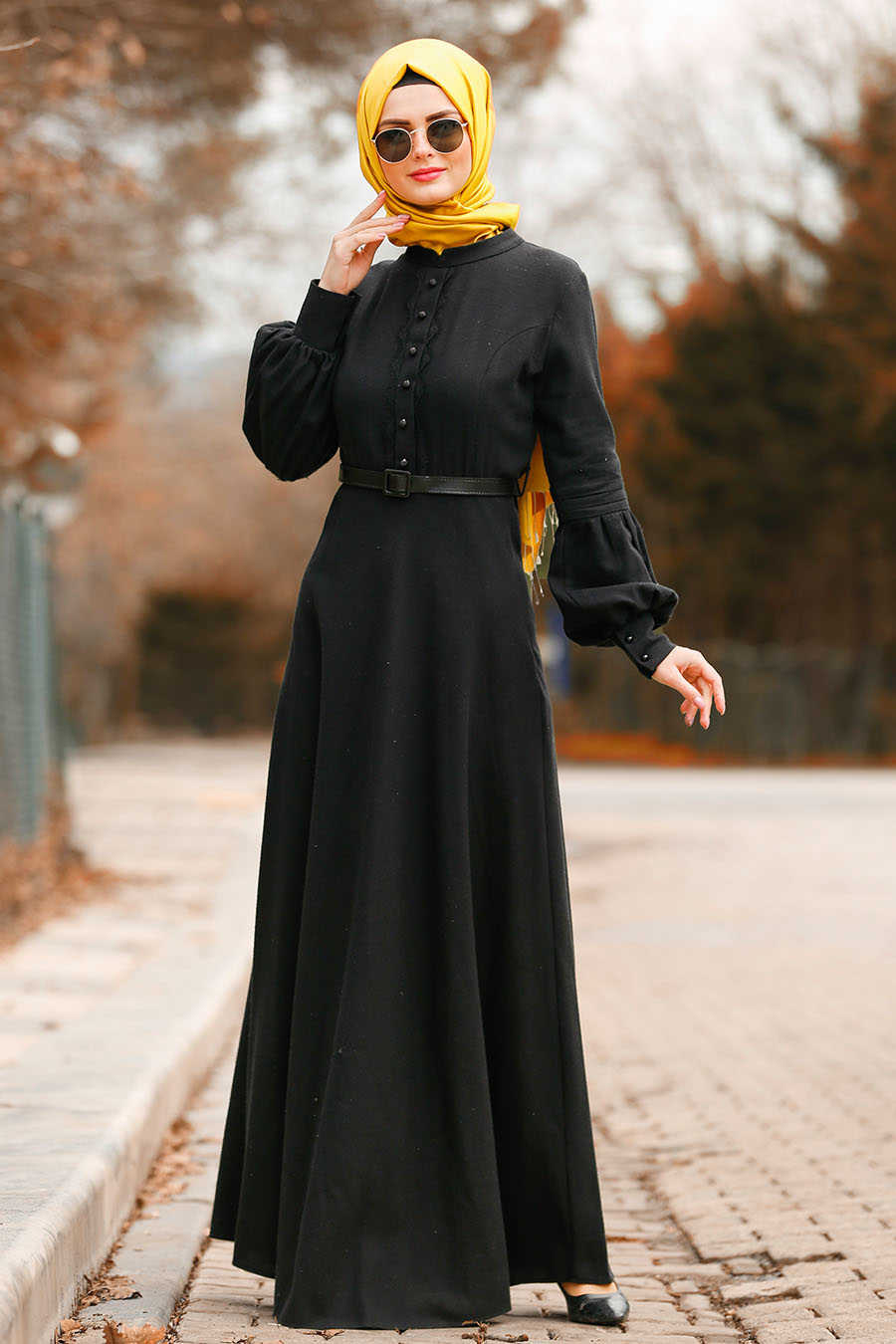 Black Hijab Dress 8411S - Neva-style.com