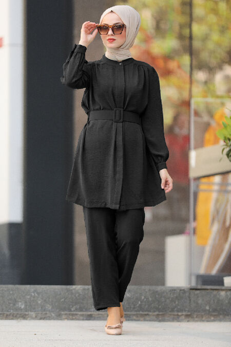 Black Hijab Dual Suit Dress 12001S - Neva-style.com