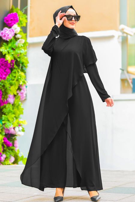 Black Hijab Jumpsuit 51291S - Neva-style.com
