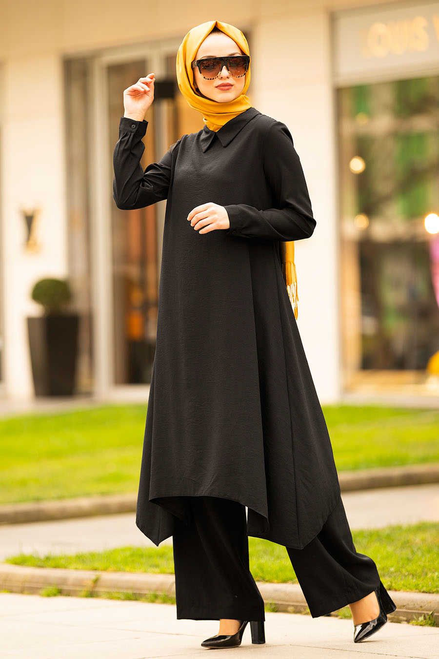Neva Style - Black Hijab Suit 9101S - Neva-style.com