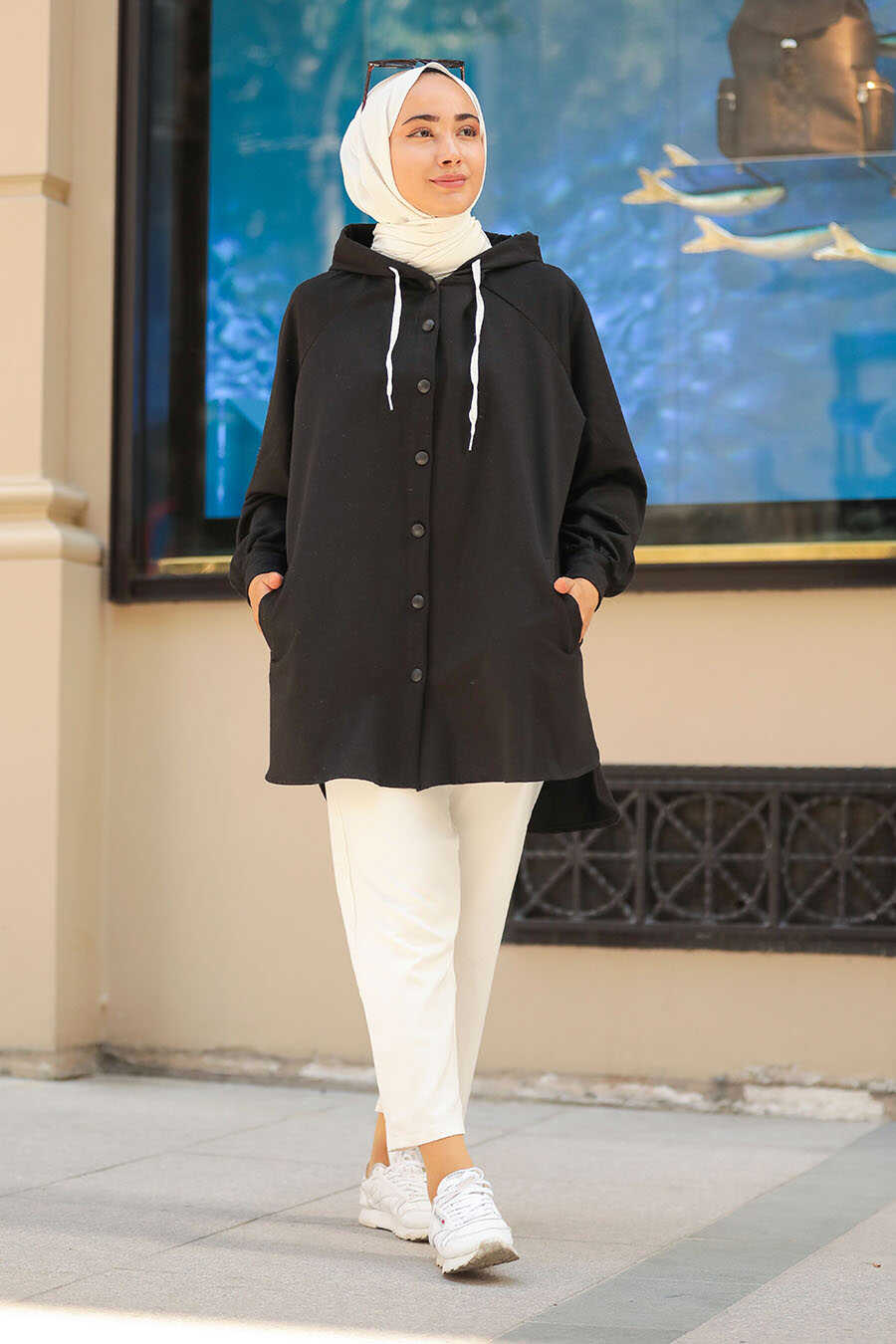 Black Hijab Sweatshirt 683S - Neva-style.com