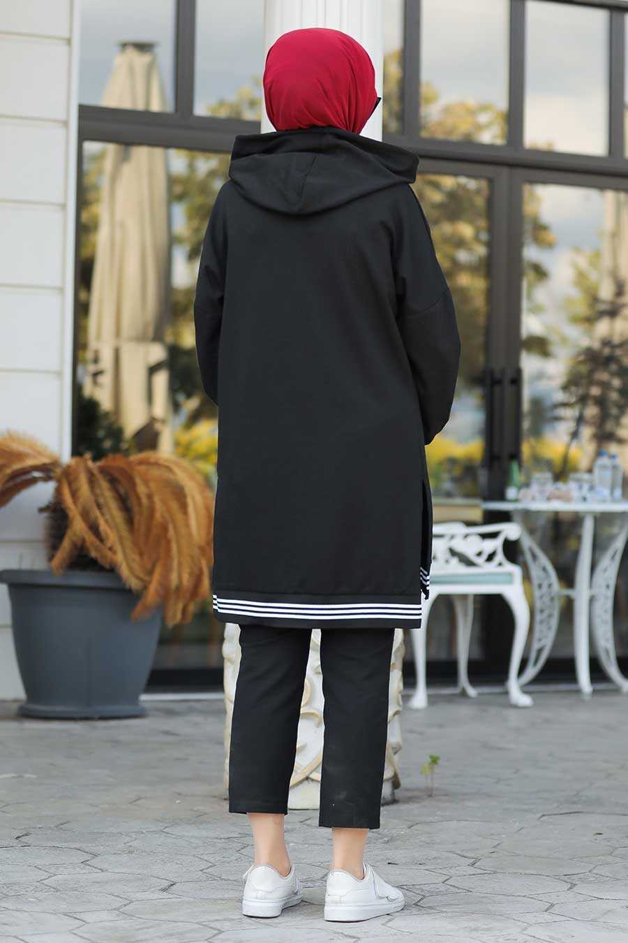 Black Hijab Sweatshirt & Tunic 40231S - Neva-style.com