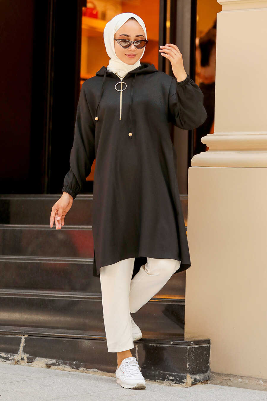 Black Hijab Sweatshirt & Tunic 492S - Neva-style.com
