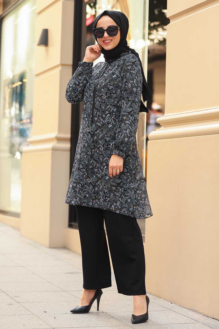 Black Hijab Tunic 30260S - Neva-style.com