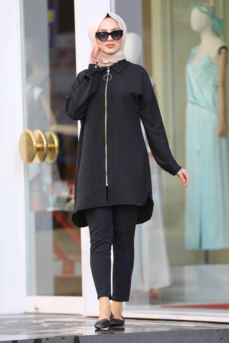 Black Hijab Tunic 4451S - Neva-style.com