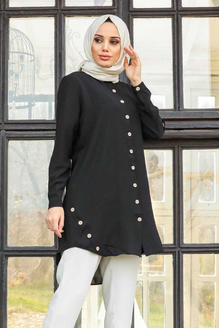 Black Hijab Tunic 4951S - Neva-style.com