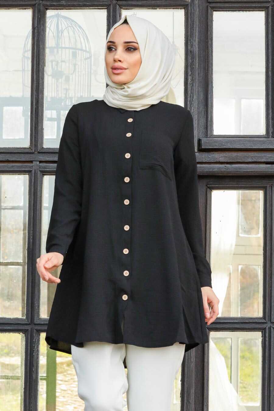 Black Hijab Tunic 501S - Neva-style.com