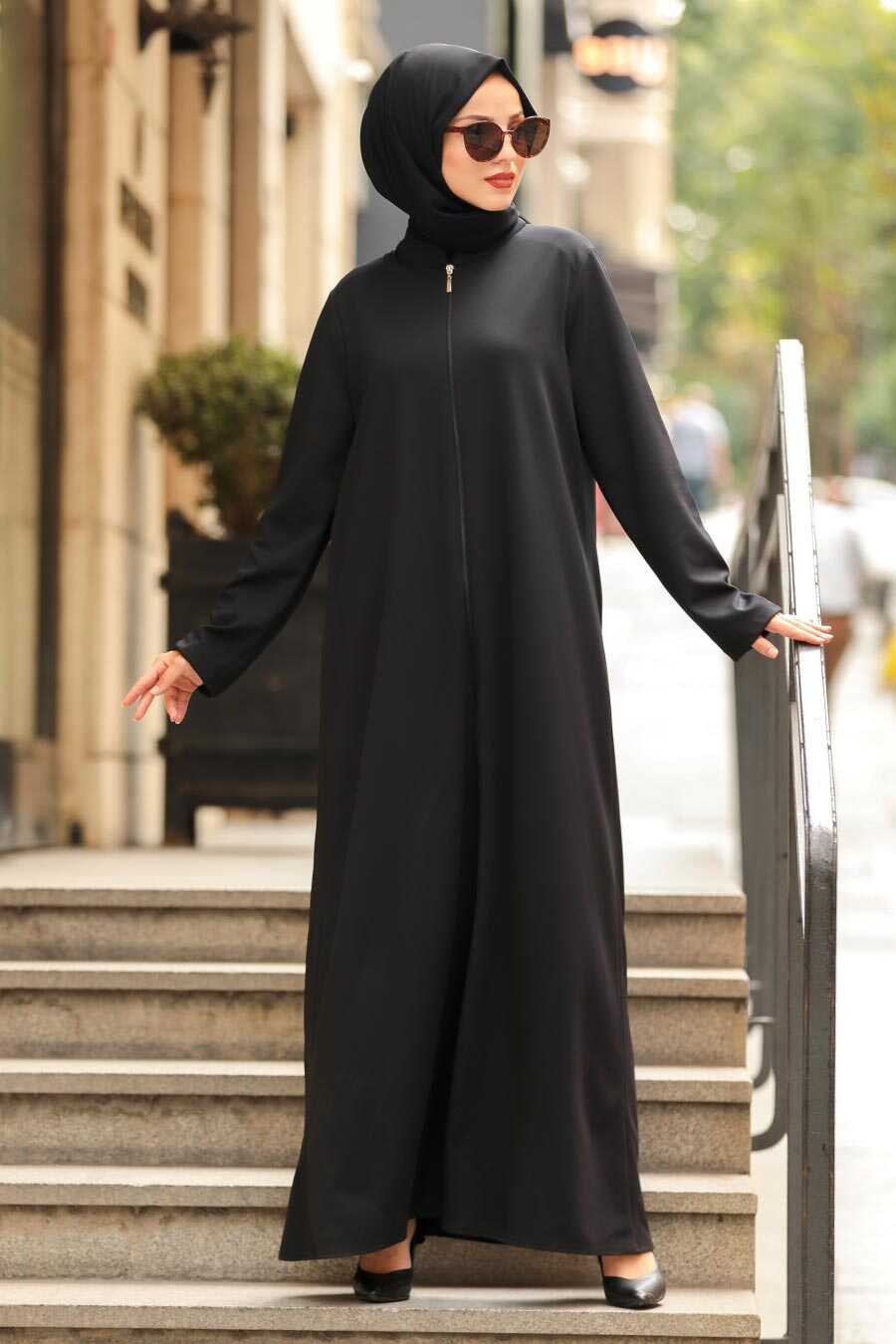 Black Hijab Turkish Abaya 5748S - Neva-style.com
