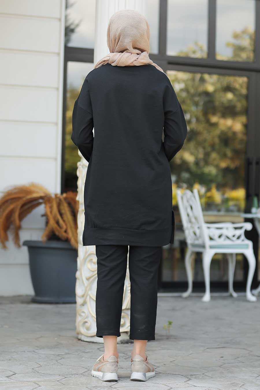Black Hijab Sweatshirt & Tunic 42010S - Neva-style.com