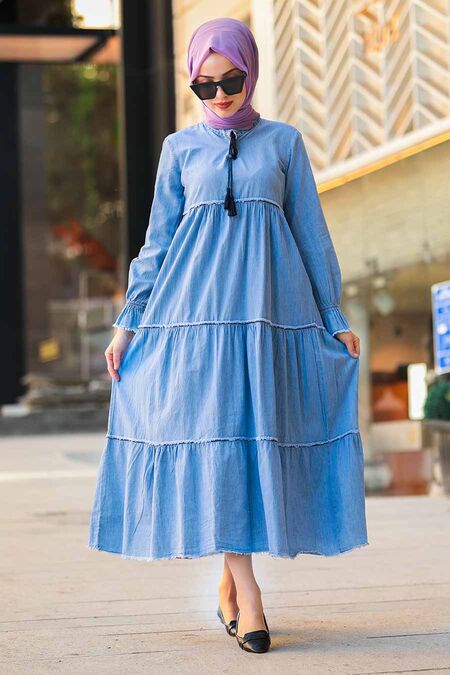 Blue Hijab Daily Dress 429M - Neva-style.com
