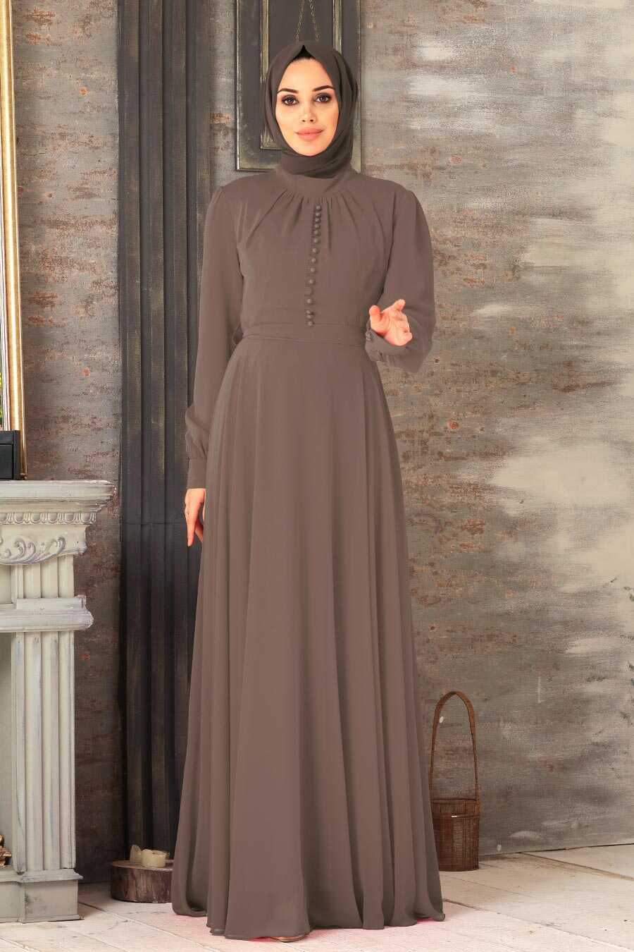Brown Hijab Dress  2703KH Neva style com