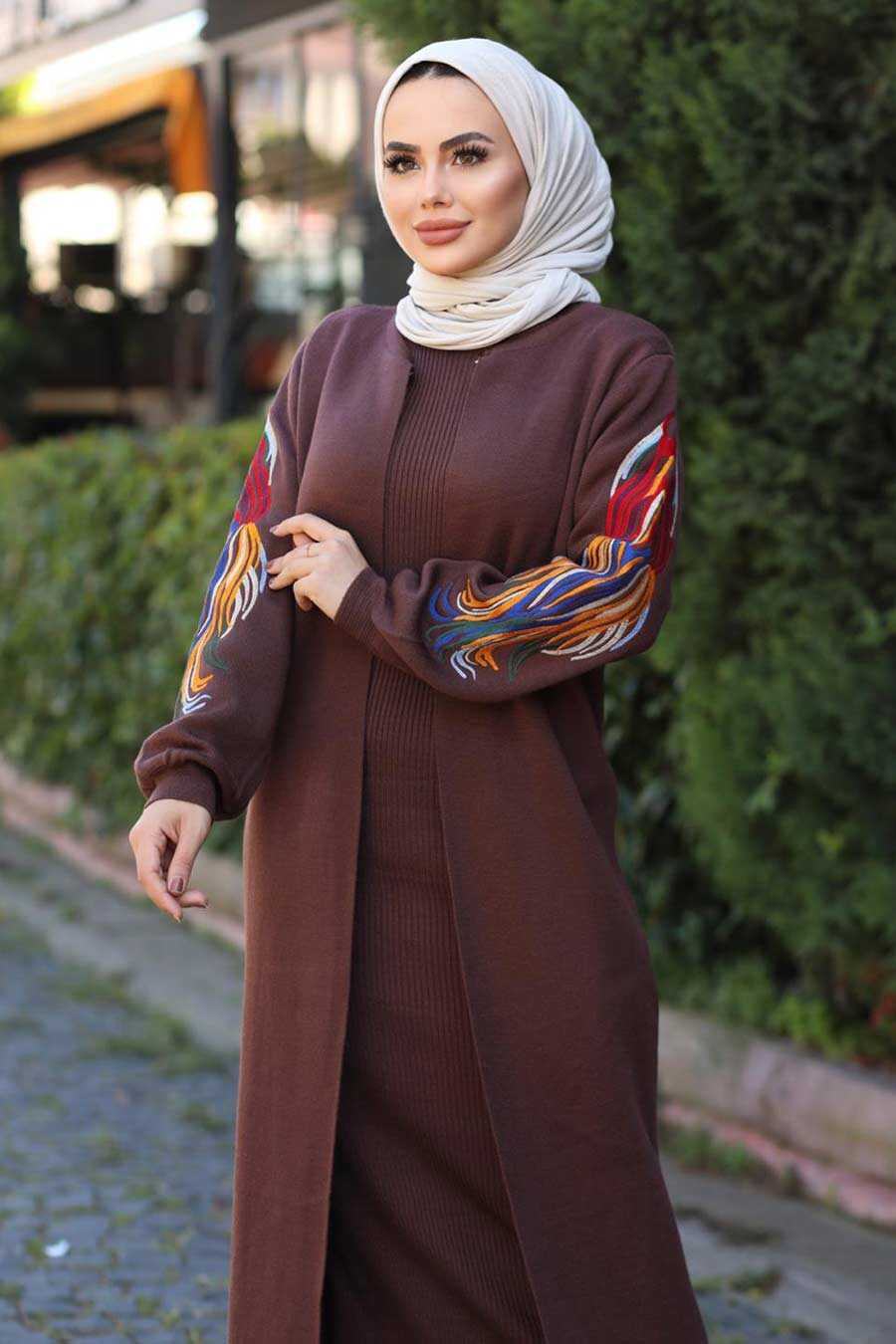 Brown Hijab Dual Suit Dress 2200KH