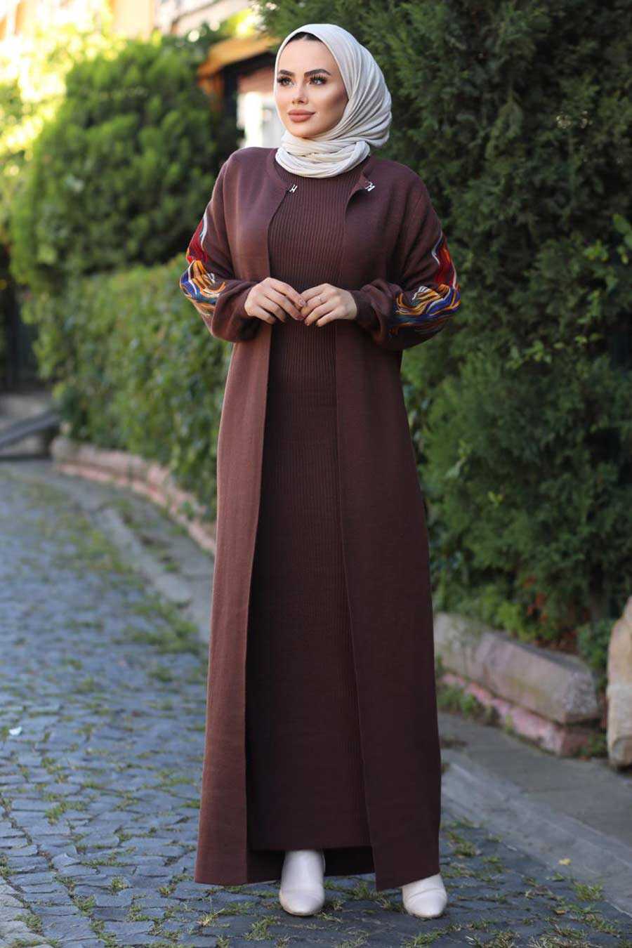 Brown Hijab Dual Suit Dress 2200KH