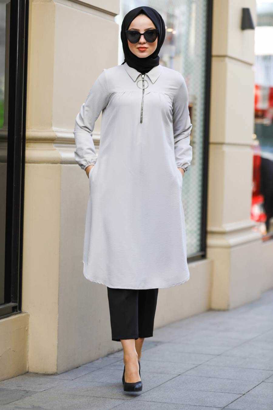Cream Hijab Tunic 467KR - Neva-style.com