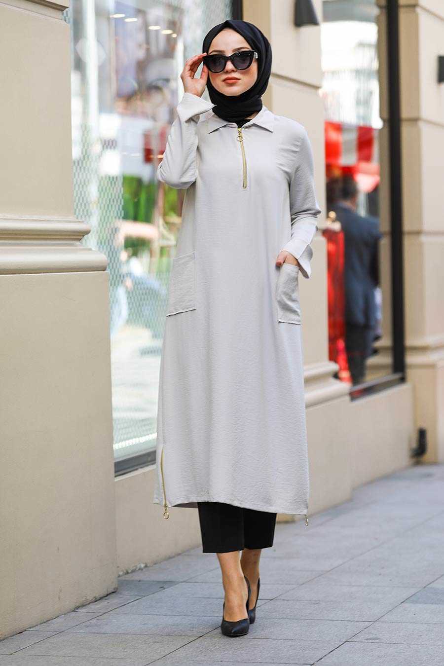 Cream Hijab Tunic 477KR - Neva-style.com