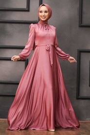  Long Dusty Rose Muslim Prom Dress 25130GK - 1