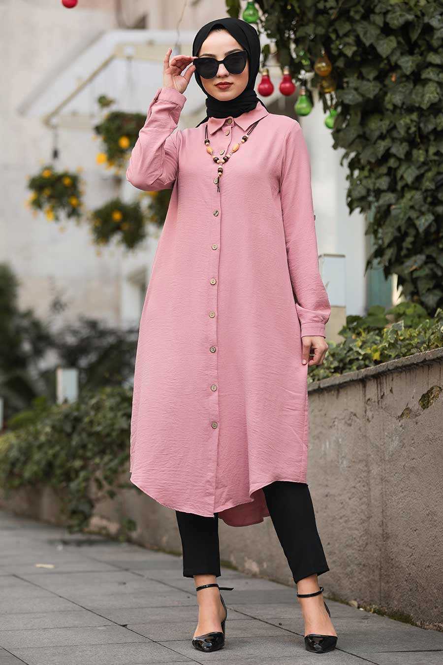 Dusty Rose Hijab Tunic 10040GK - Neva-style.com