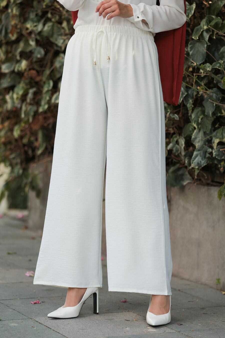 Ecru Hijab Trousers 1796E - Neva-style.com