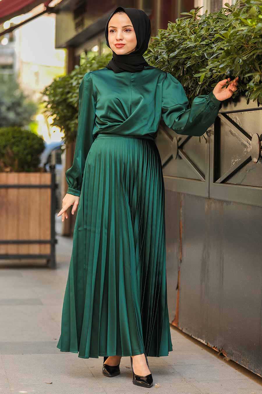 Green Hijab Dual Suit Dress 1180Y - Neva-style.com