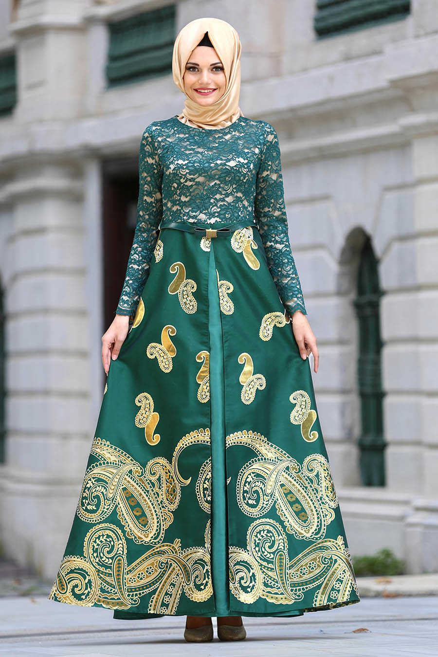 green outfit hijab