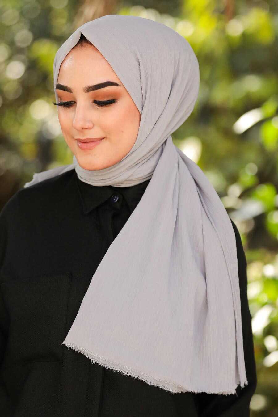 Grey Hijab Shawl 7571GR - Neva-style.com