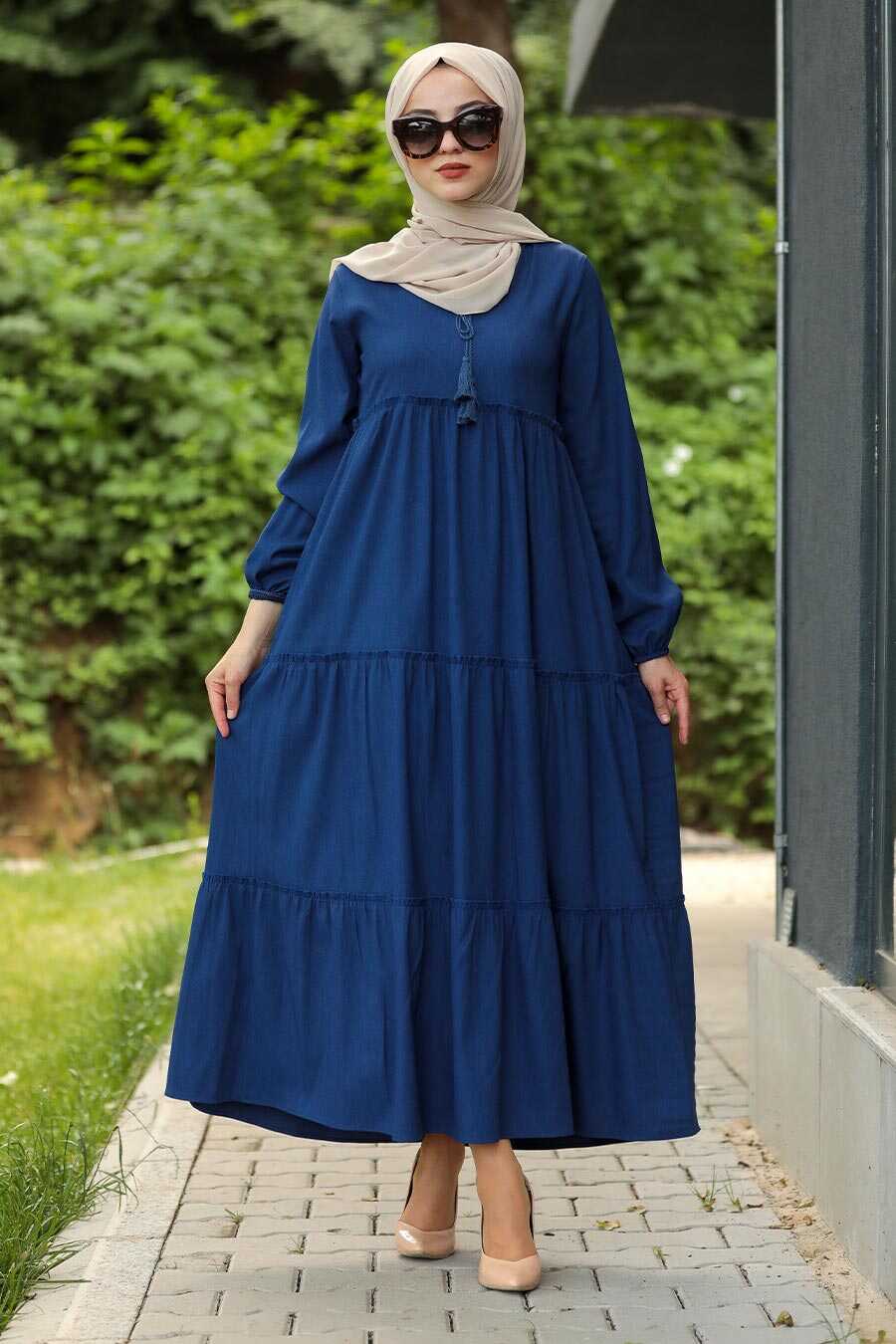 İndigo Blue Hijab Daily Dress 4810IM - Neva-style.com