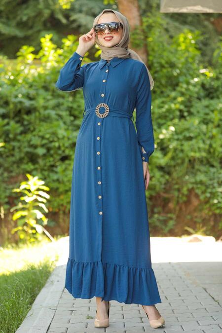 İndigo Blue Hijab Daily Dress 9057IM - Neva-style.com