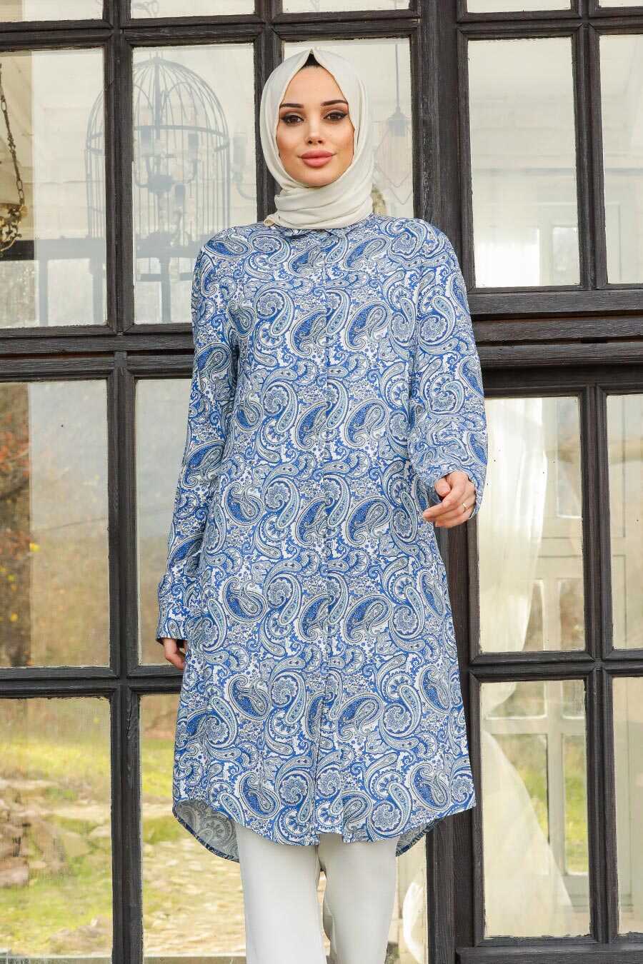 İndigo Blue Hijab Tunic 11522IM - Neva-style.com
