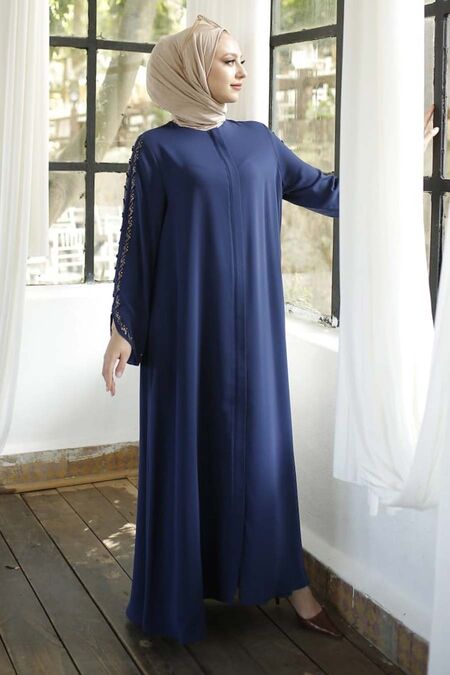 İndigo Blue Hijab Turkish Abaya 3155IM - Neva-style.com