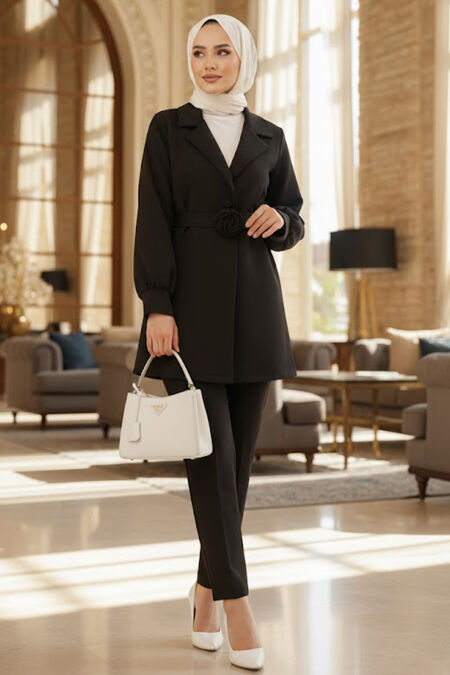 Jacket Black Modest Two-Piece Set 61851S - 