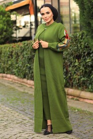 Khaki Hijab Dual Suit Dress 2200HK - Neva-style.com
