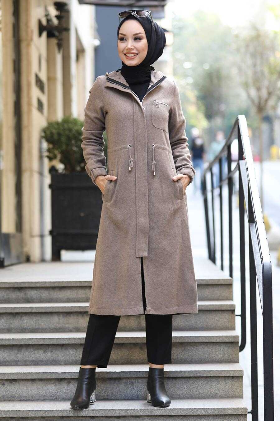 Mink Hijab Coat 5565V - Neva-style.com
