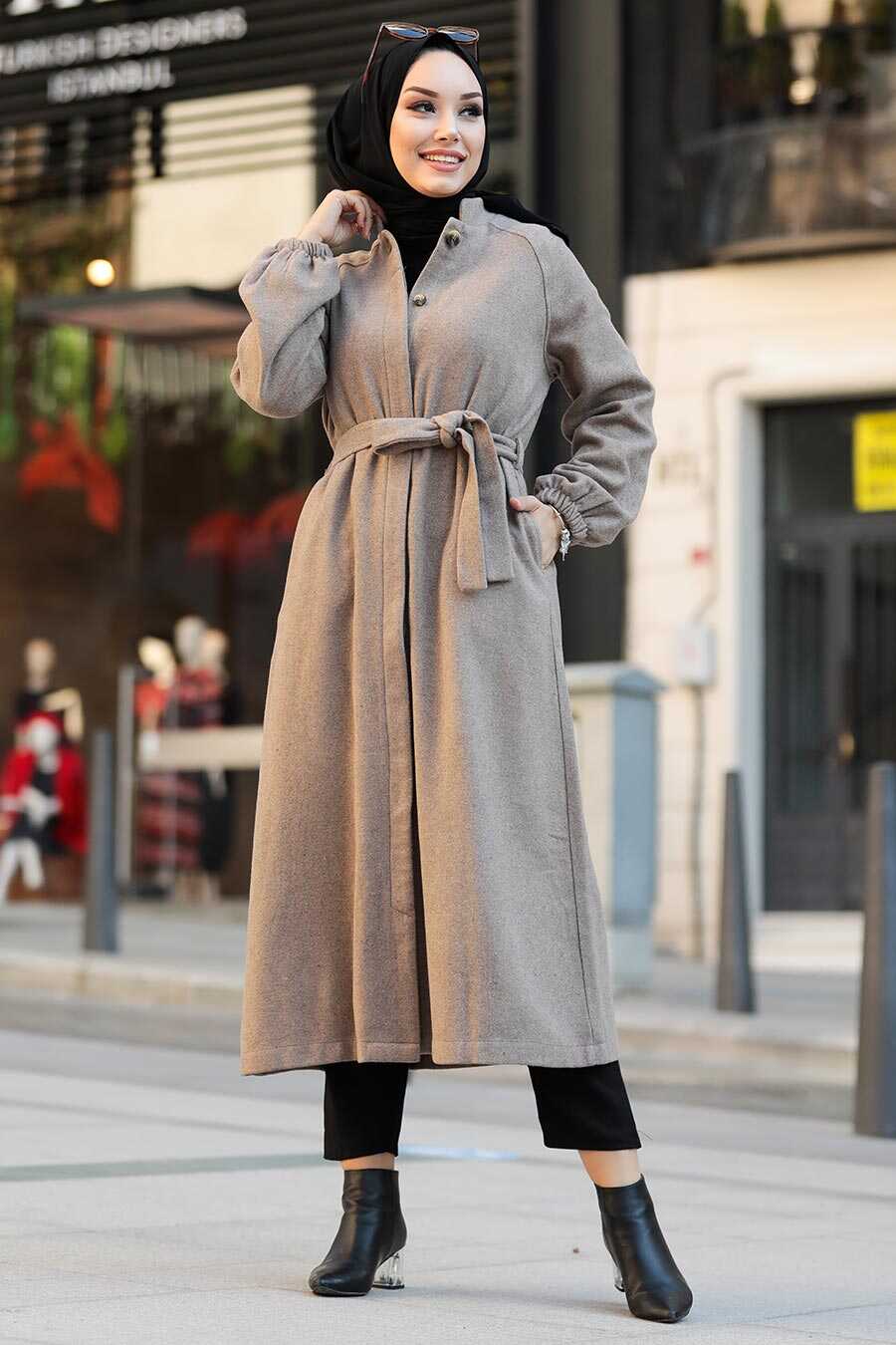 Mink Hijab Coat 55740V - Neva-style.com