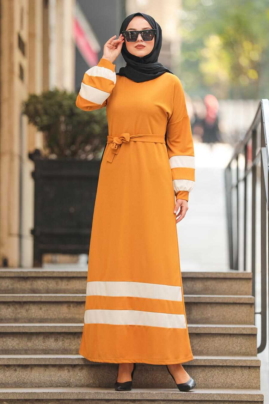 Mustard Hijab Dress 207HR