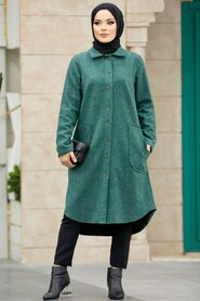  Almond Green Hijab Turkish Tunic 5951CY - 3