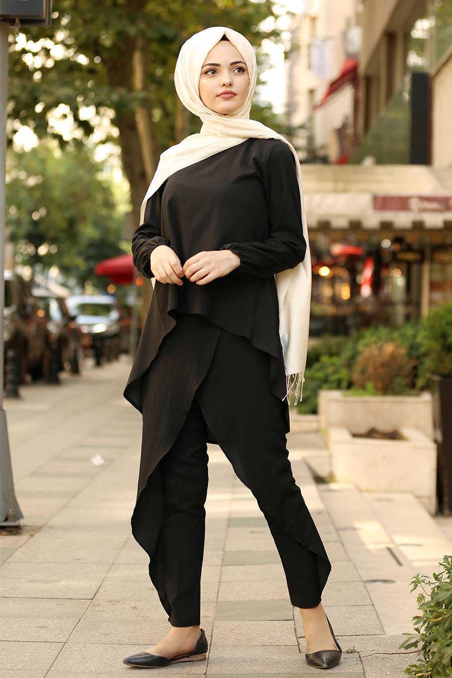 Neva Style - Black Hijab Suit 4146S - Neva-style.com