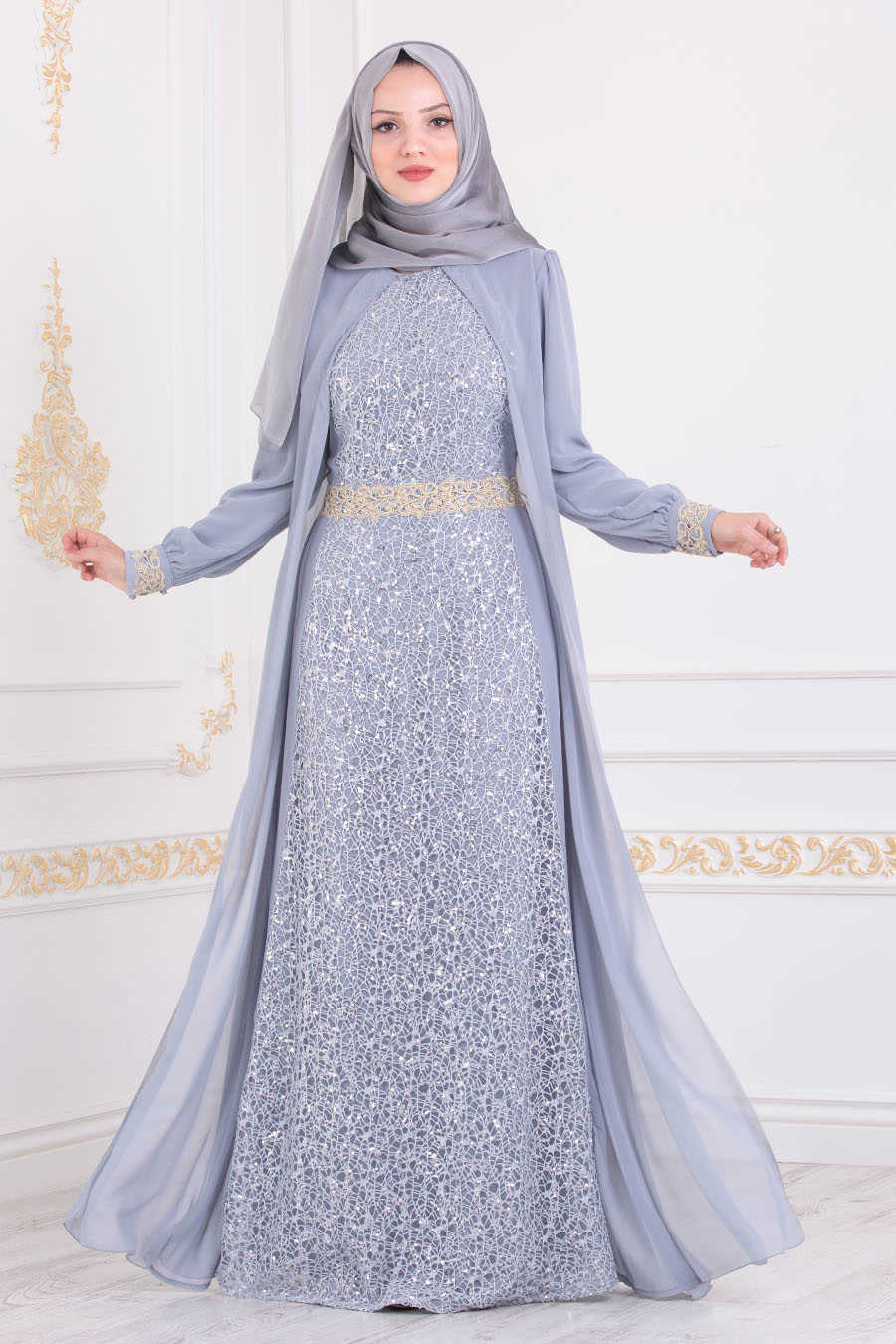 dress silver hijab
