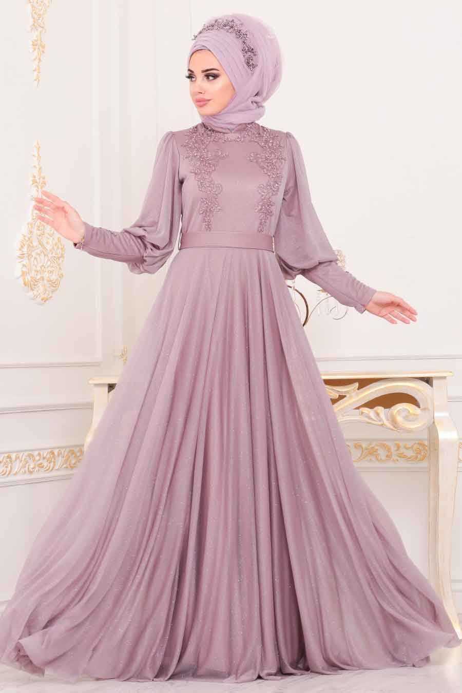 Moda Selvim Balon Kol Tesettur Elbise 1010bgs354 Zumrut Dengan Gambar