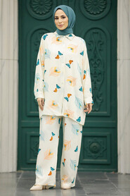  Patterned Islamic Clothing Dual Suit 50181DSN - 2