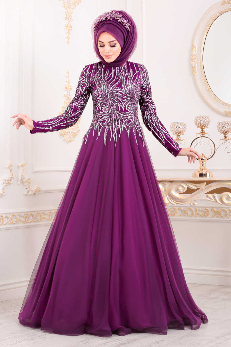 plum colored evening gowns