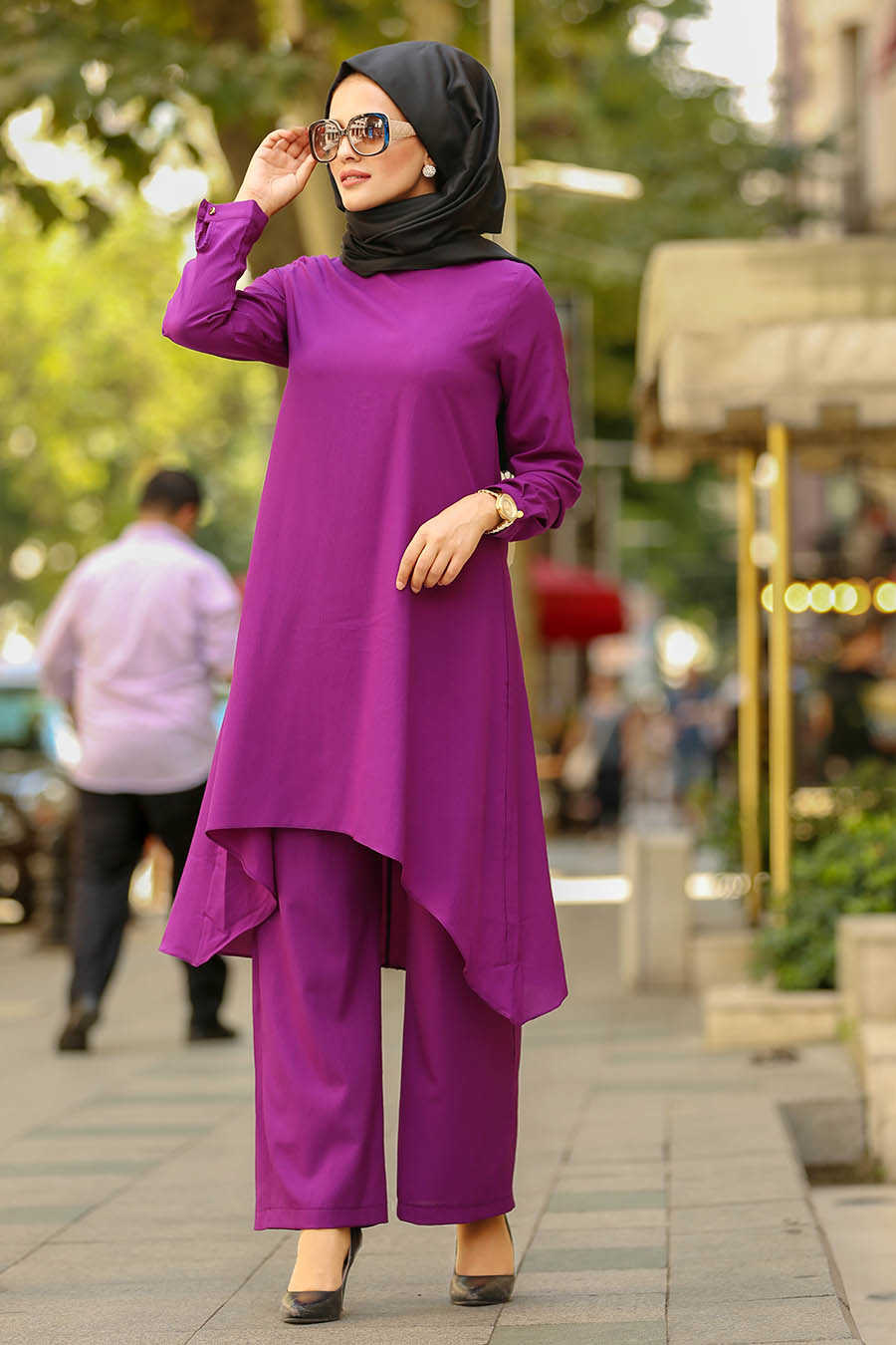 Neva Style - Purple Hijab Suit 41440MOR - Neva-style.com